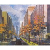 忠孝大街上的木棉花 油画12F